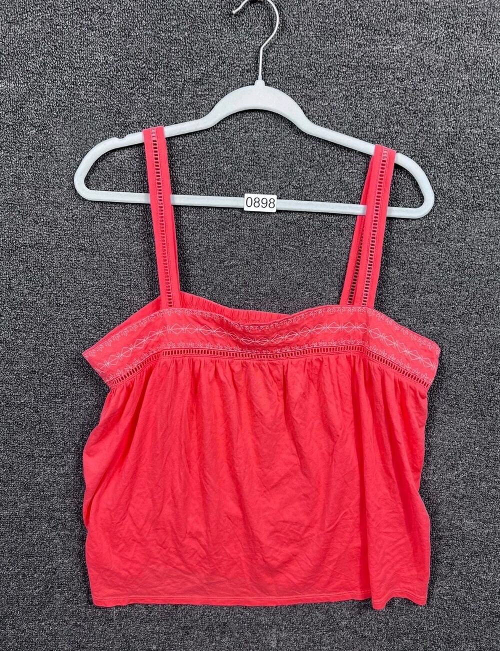 Eddie Bauer Travex Tank Top Coral Sleeveless Knit Womens Size XL Sun Top